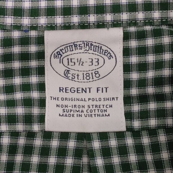 Brooks Brothers Non Iron 15½-33 Regent Fit Dress Shirt Men's Green - Picture 5 of 6
